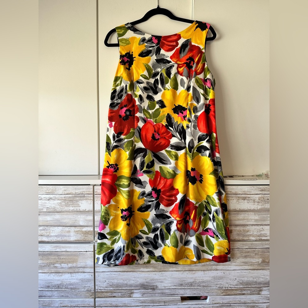 🌼 I.N. Studio Floral Sleeveless Sundress Yellow Red Size 16